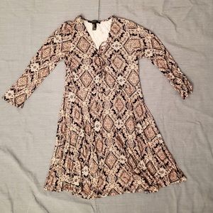 Multicolored Bohemian Pattern 3/4 Sleeve Dress